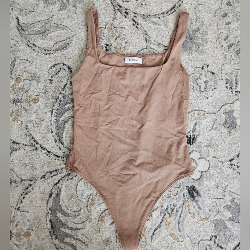 Aritzia Babaton Tan Thong Bodysuit Medium